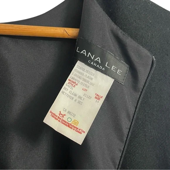 Vintage 90s Wool Blend Black Sleeveless Top w/ Fringe Hem Women’s Size 14 - Picture 7 of 9